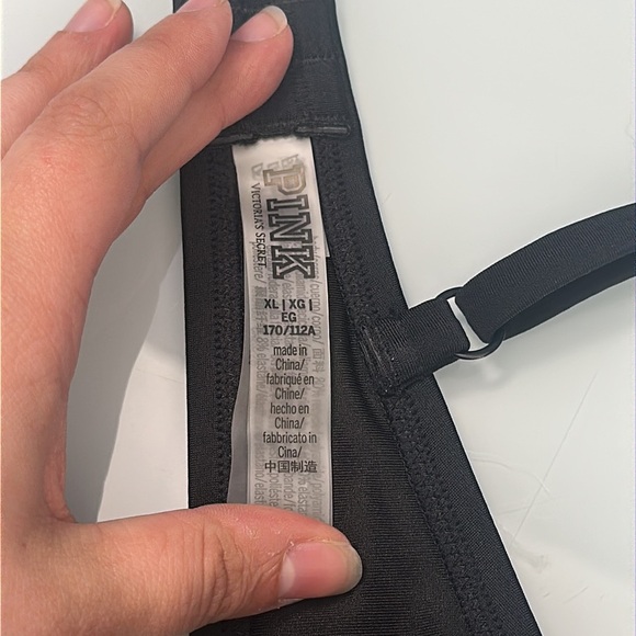 NWOT Pink Black Bikini Top - Picture 4 of 4